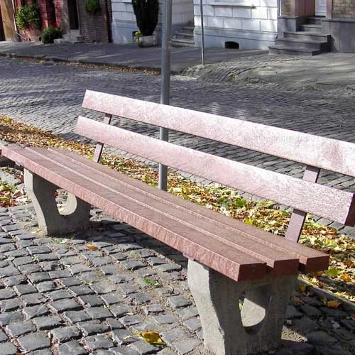 Lattes pour bancs publics en plastique recyclé de différentes couleurs
